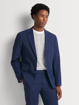 Markham Men's Skinny Fit Linen Navy Jacket