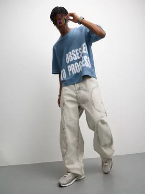 Redbat Men's Blue Boxy T-Shirt