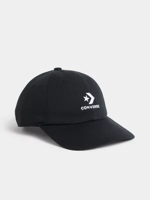Converse Unisex Logo Lock-Up Baseball Black Cap
