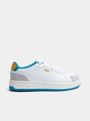 Mens Puma Court Classico White/Blue Sneaker
