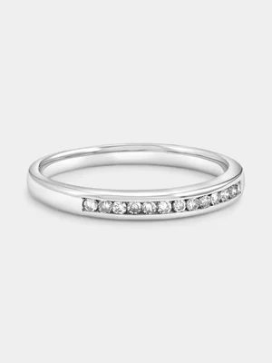 White Gold Lab Grown Diamond Channel Anniversary Ring