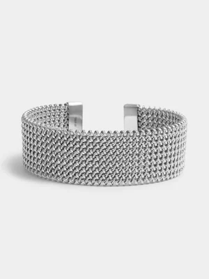 Tempo Jewellery Stainless Steel Woven Cuff Bangle    