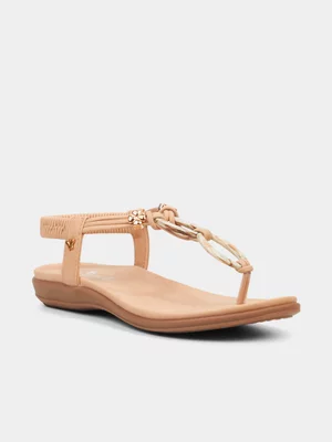 Women's Butterfly Feet Beige Geri 1 Sandals