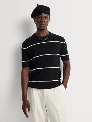 Markham Men's Regular Fit Black/White Knitwear