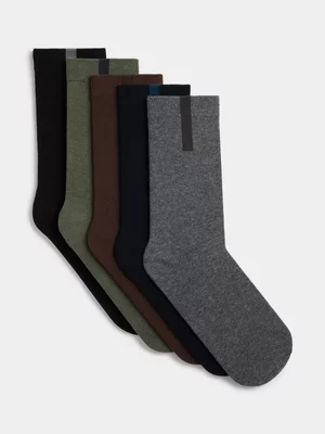 Markham Men's 5 Pack Contrast Stripe Multi-Colour Socks 