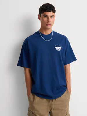 Markham Men's Oversized Cobalt Blue Graphic T-Shirt 