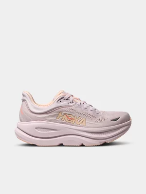 Hoka Womens Bondi 9 Lilac Cream/Tangerine Running Shoes 