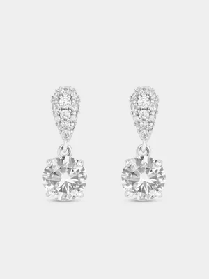 Cheté Sterling Silver Cubic Zirconia Solitaire Drop Earrings