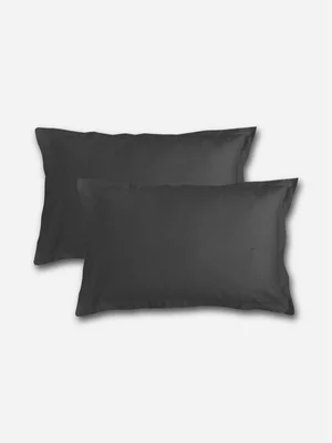Volpes Egyptian Cotton 300tc Oxford Black Pillowcase Pair