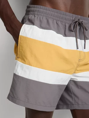 Markham Men's Regular Fit 3tone Ochre Swim Shorts