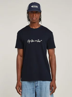 G-Star Mens G-Script Blue T-Shirt