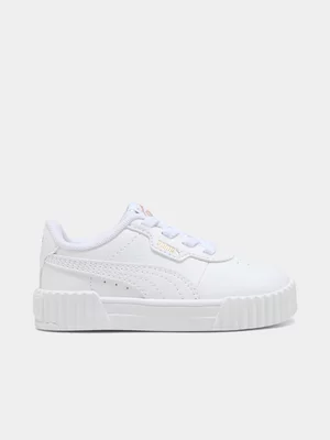 Toddlers Puma Carina 3.0 White/Gold Sneaker
