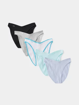 Women's Cotton On Multi Organic 5 Pack Rib Bikini Brief