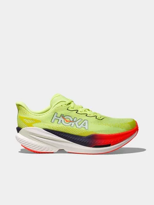 Hoka Mens Mach x3 Yellow/White Running Shoes 