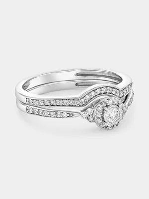 925 Classic Sparkle Halo Twinset Ring (.31)