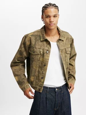 Men's Cotton On Green Denim Trucker Jacket