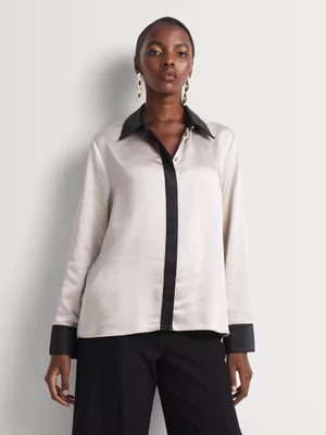 Luella Contrast Detail Satin Shirt
