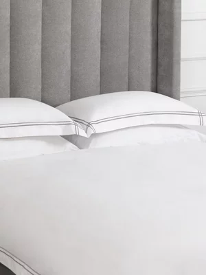 Guest House 400 Thread Count Nautilus Embroidery Duvet Cover White & Silver