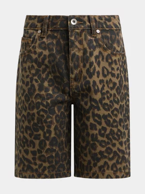 Jet Teen Girls Leopard Print Shorts