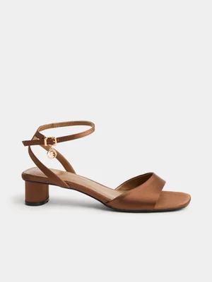 Ankle Tie Block Heel Sandals