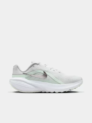 Nike Womens Downshifter 14 White/Silver/Barely Green Running Shoes 