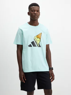 adidas Mens Ice Cream Hoops Semi Flash/Aqua Tee