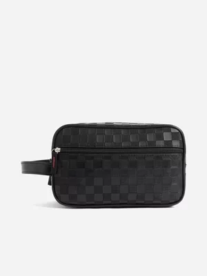 Beauty Box - Mens Black Embossed Toiletry Bag