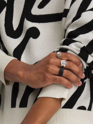 The FIX Men's White Script Sweater