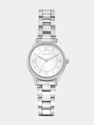 Tempo Silver Plated Silver Dial Bracelet Watch