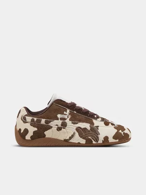 Puma Women's Speedcat Cow Print Brown Sneaker