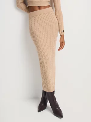 Co-Ord Cable Knit Jersey Pencil Skirt