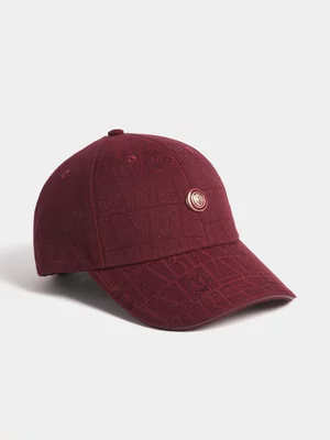 Fabiani Men's Red Monogram Peak Cap