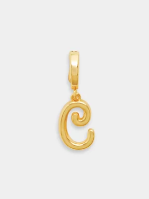 14ct Gold Plated Initial C Charm