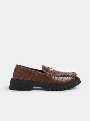 The FIX Women's Brown Chunky Loafer 