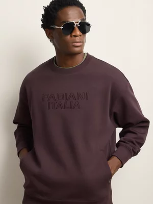 The Fabiani Men’s Burgundy Crew Neck Co-Ord Sweatshirt