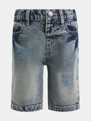 Exact Younger Boy's Mid Wash Rip & Repair Denim Shorts