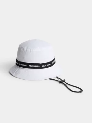Relay Jeans Men's Tape Boonie White Bucket Hat