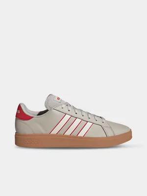 Mens adidas Grand Court Base 2.0 Beige/Red Sneaker