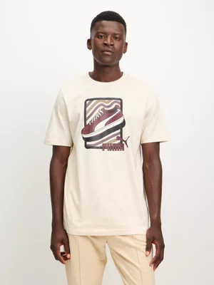 Mens Puma Graphic Off-White Sneaker Tee 