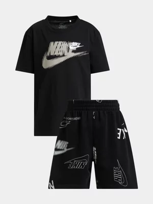 Nike Toddler Boys Club Energy Black Short Set