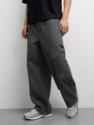 Redbat Men's Charcoal Wide Leg Pants