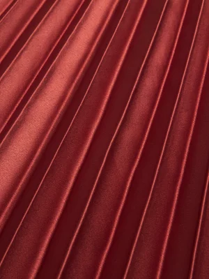 Pleated Satin Maxi Skirt