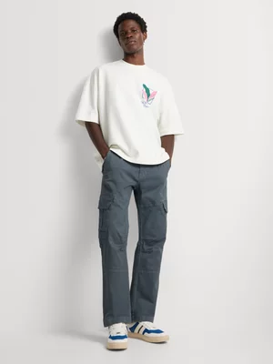 Relay Jeans Men's Utllity Uncuffed Steel Blue Cargo Pants 