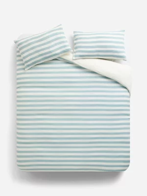 Jet Home Blue Yarn Die Stripe Duvet Cover Queen 