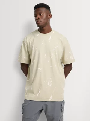 Relay Jeans Men's Oversized Fit Paint Splatter Sage T-Shirt