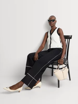 V-Neck Button Through Knit Vest