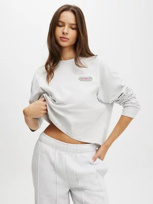 Women's Cotton On Grey Active Boxy Oversized Long Sleeve Top