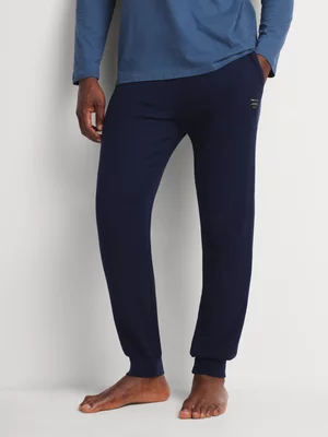 Markham Men's Cuffed Waffle Sleepwear Navy Knit Pant