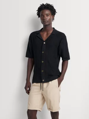 Fabiani Men's Natural Beige Drawstring Tech Shorts