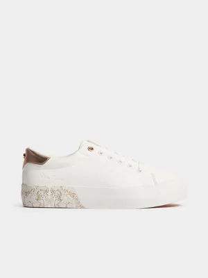 Women's Pierre Cardin White Paisley 2 Sneakers